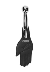 SADDLE LEATHER PADDLE WITH METAL BALL HANDLE